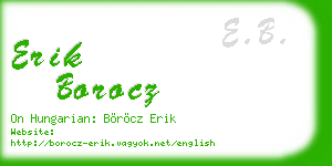 erik borocz business card